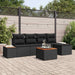 Set de canapele pentru grădină cu pernă 6 pcs Negru poliratan - WALTI WALTI
