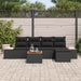 Set de canapele pentru grădină cu pernă 6 pcs Negru poliratan - WALTI WALTI