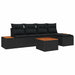 Set de canapele pentru grădină cu pernă 6 pcs Negru poliratan - WALTI WALTI