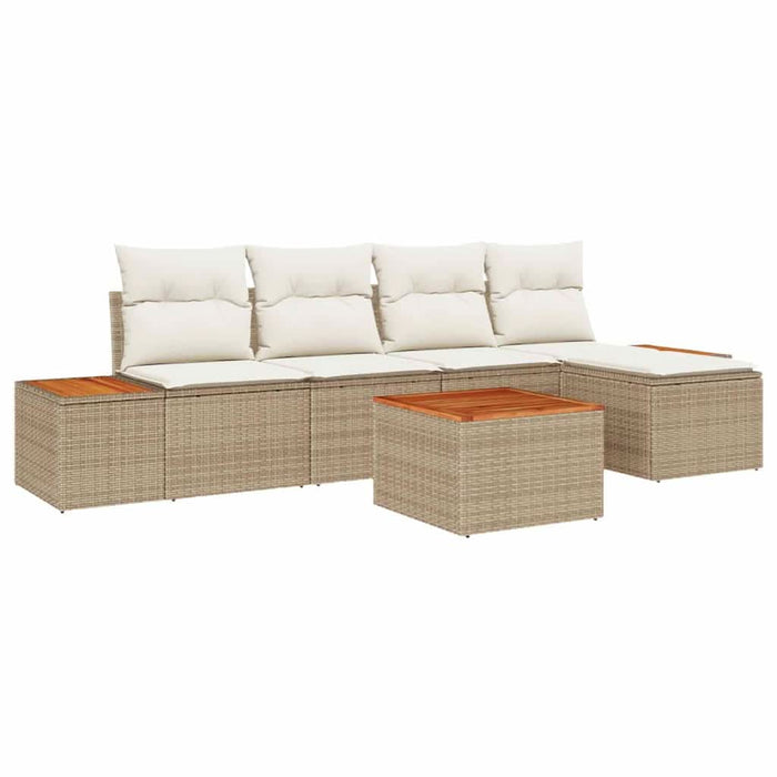 Set de canapele pentru grădină cu pernă 6 pcs Bej Rattan poli - WALTI WALTI