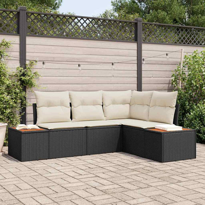 Set de canapele pentru grădină 5 buc. Negru Rattan poli - WALTI WALTI