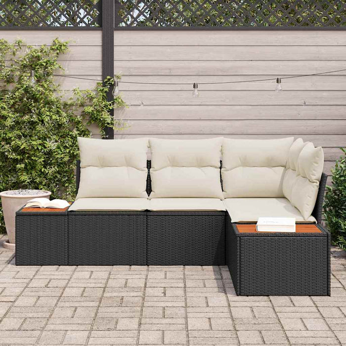 Set de canapele pentru grădină 5 buc. Negru Rattan poli - WALTI WALTI