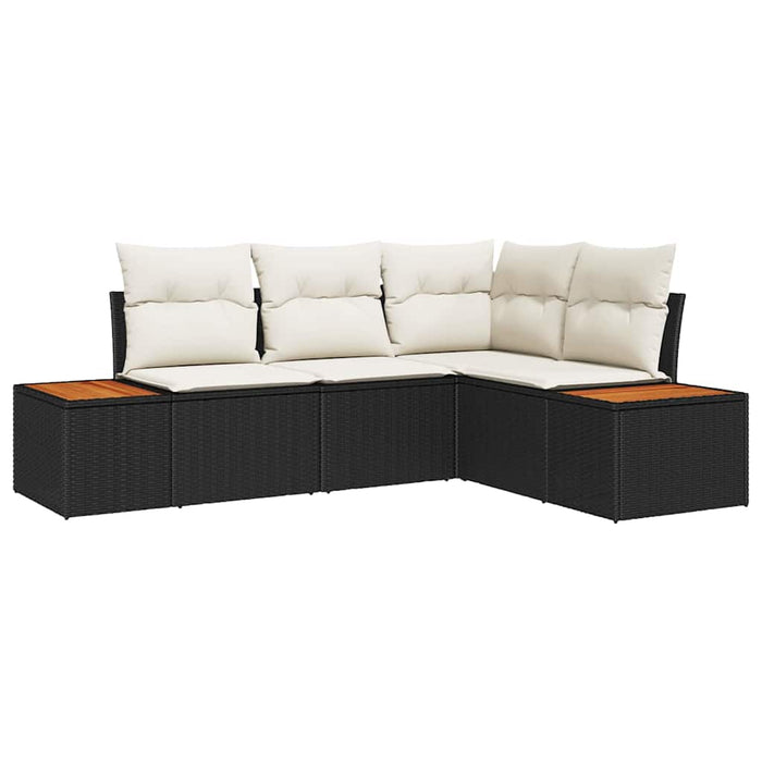 Set de canapele pentru grădină 5 buc. Negru Rattan poli - WALTI WALTI
