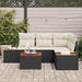Set de canapele pentru grădină cu pernă 5 pcs Negru Rattan poli - WALTI WALTI