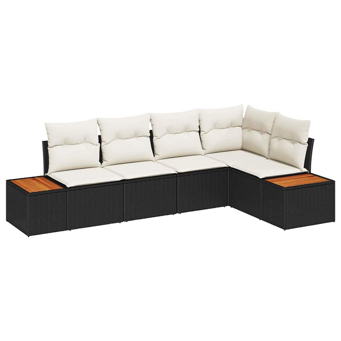 Set de canapele pentru grădină 5 buc. Negru Rattan poli - WALTI WALTI