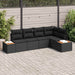 Set de canapele pentru grădină cu pernă 5 pcs Negru poliratan - WALTI WALTI