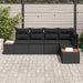Set de canapele pentru grădină cu pernă 5 pcs Negru poliratan - WALTI WALTI
