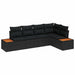 Set de canapele pentru grădină cu pernă 5 pcs Negru poliratan - WALTI WALTI