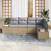 Set de canapele pentru grădină cu pernă 5 pcs Bej Rattan poli - WALTI WALTI