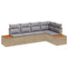 Set de canapele pentru grădină cu pernă 5 pcs Bej Rattan poli - WALTI WALTI