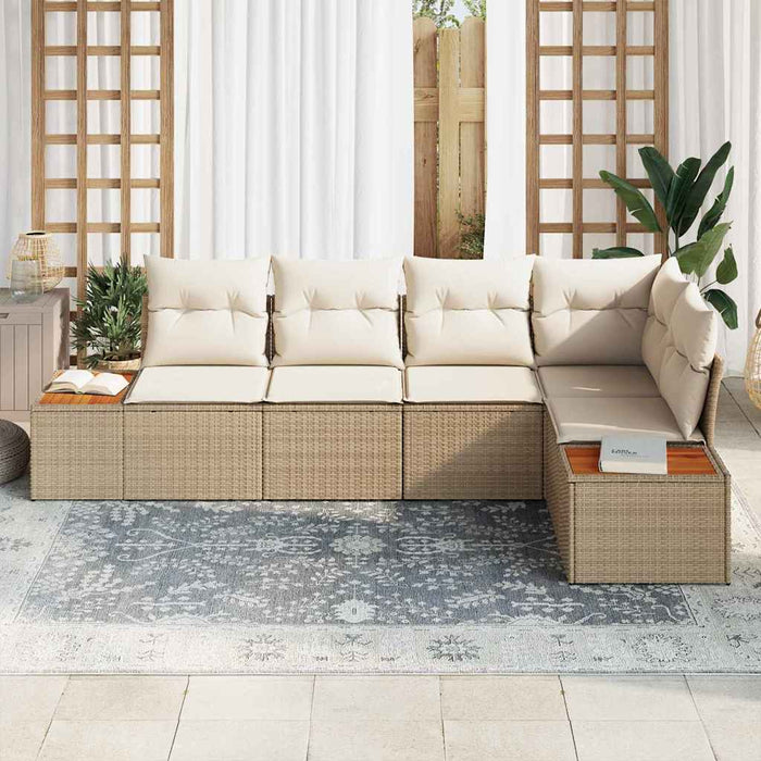 Set de canapele pentru grădină cu pernă 5 pcs Bej Rattan poli - WALTI WALTI