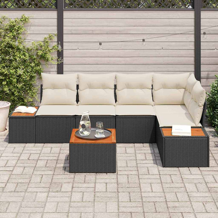Set de canapele pentru grădină 6 buc. Negru Rattan poli - WALTI WALTI