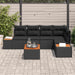 Set de canapele pentru grădină cu pernă 6 pcs Negru poliratan - WALTI WALTI