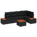 Set de canapele pentru grădină cu pernă 6 pcs Negru poliratan - WALTI WALTI