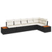 Set de canapele pentru grădină cu pernă 6 pcs Negru Rattan poli - WALTI WALTI