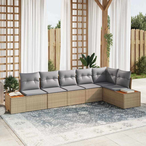 Set de canapele pentru grădină cu pernă 6 pcs Bej Rattan poli - WALTI WALTI