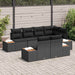 Set de canapele pentru grădină cu pernă 7 pcs Negru poliratan - WALTI WALTI