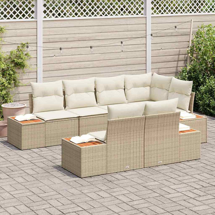 Set de canapele pentru grădină cu pernă 7 pcs Bej poliratan - WALTI WALTI