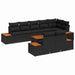Set de canapele pentru grădină cu pernă 9 pcs Negru poliratan - WALTI WALTI