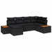 Set de canapele pentru grădină cu pernă 6 pcs Negru poliratan - WALTI WALTI