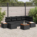 Set de canapele pentru grădină cu pernă 7 pcs Negru poliratan - WALTI WALTI