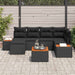Set de canapele pentru grădină cu pernă 7 pcs Negru poliratan - WALTI WALTI