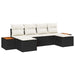 Set de canapele pentru grădină cu pernă 6 pcs Negru poliratan - WALTI WALTI