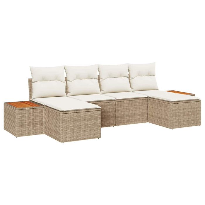 Set de canapele pentru grădină cu pernă 6 pcs Bej poliratan - WALTI WALTI