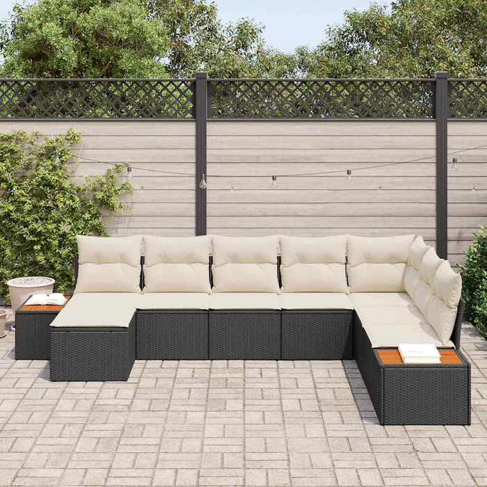 Set de canapele pentru grădină 8 buc. Negru Rattan poli WALTI