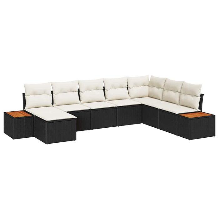 Set de canapele pentru grădină 8 buc. Negru Rattan poli WALTI