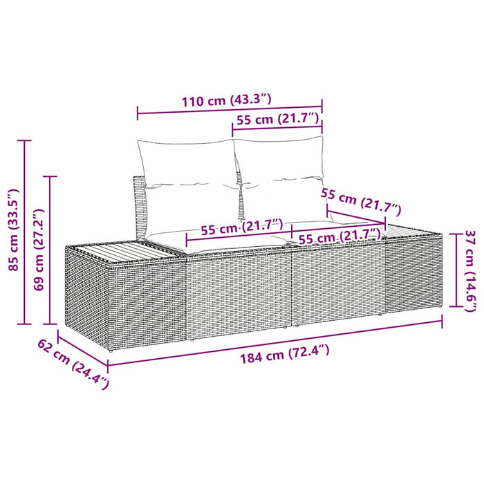 Set de canapele pentru grădină 8 buc. Negru Rattan poli WALTI