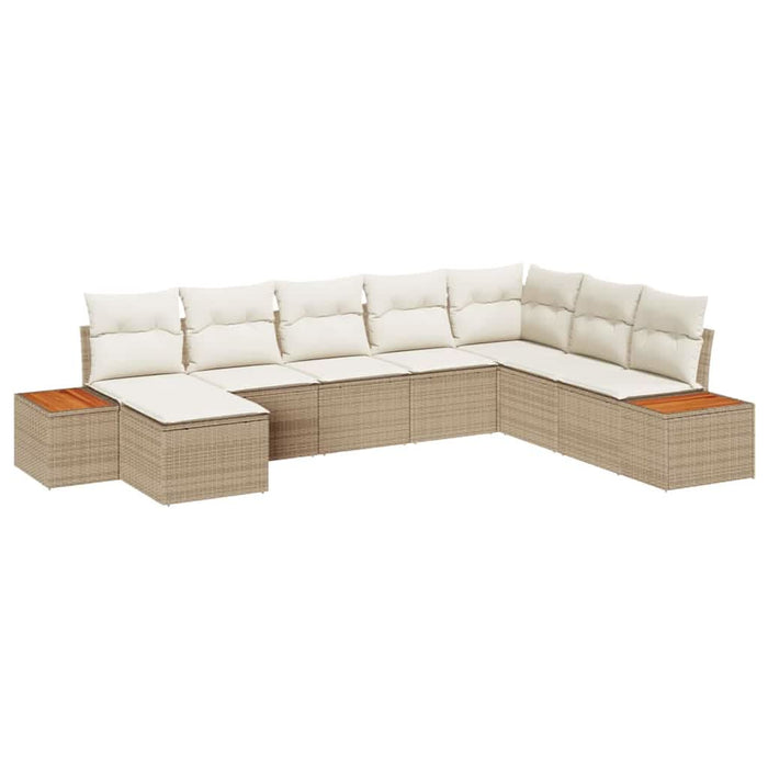 Set de canapele pentru grădină cu pernă 8 pcs Bej poliratan - WALTI WALTI