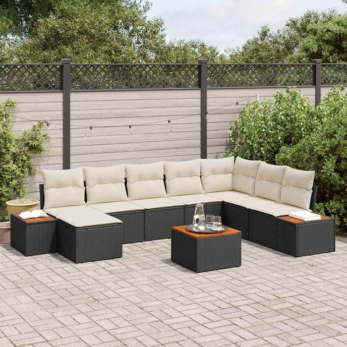Set de canapele pentru grădină 9 buc. Negru Rattan poli - WALTI WALTI