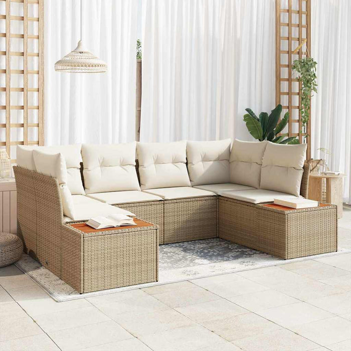Set de canapele pentru grădină cu pernă 6 pcs Bej poliratan - WALTI WALTI