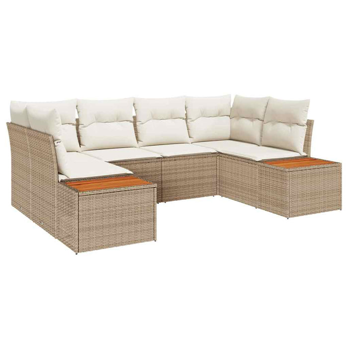 Set de canapele pentru grădină cu pernă 6 pcs Bej poliratan - WALTI WALTI