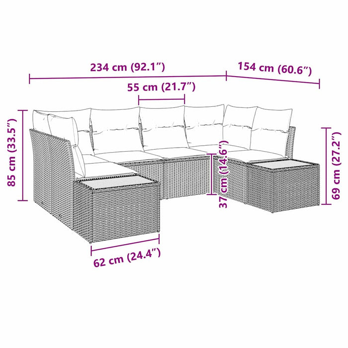 Set de canapele pentru grădină cu pernă 6 pcs Bej poliratan - WALTI WALTI