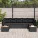 Set de canapele pentru grădină cu pernă 7 pcs Negru poliratan - WALTI WALTI