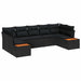 Set de canapele pentru grădină cu pernă 7 pcs Negru poliratan - WALTI WALTI