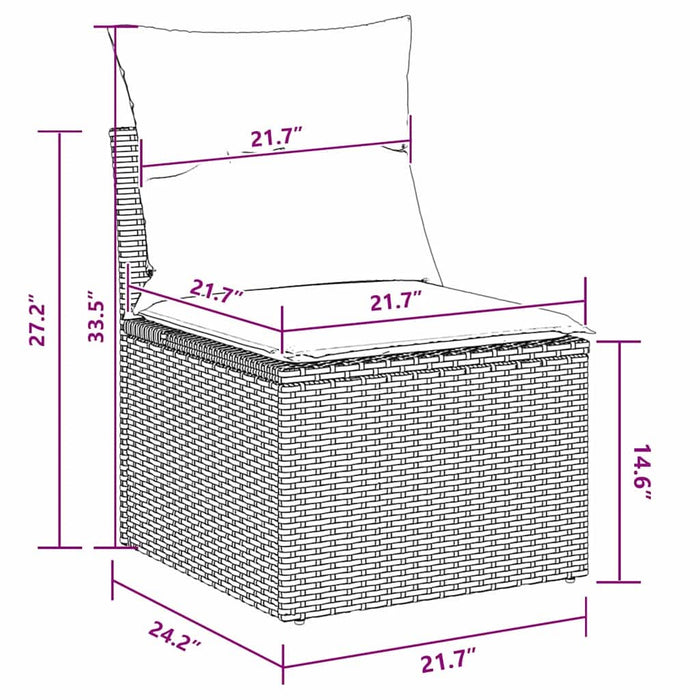 Set de canapele pentru grădină cu pernă 7 pcs Negru poliratan - WALTI WALTI