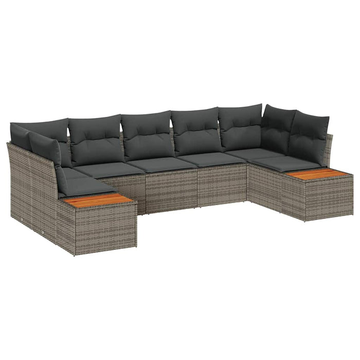 Set de canapele pentru grădină cu pernă 7 pcs Gri Rattan poli - WALTI WALTI