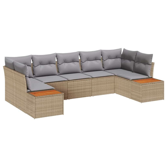 Set de canapele pentru grădină cu pernă 7 pcs Bej Rattan poli - WALTI WALTI