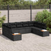 Set de canapele pentru grădină cu pernă 9 pcs Negru poliratan - WALTI WALTI