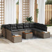 Set de canapele pentru grădină cu pernă 10 pcs Gri Rattan poli - WALTI WALTI