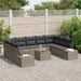 Set de canapele pentru grădină cu pernă 10 pcs Gri Rattan poli - WALTI WALTI