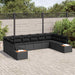 Set de canapele pentru grădină cu pernă 10 pcs Negru poliratan - WALTI WALTI