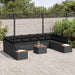Set de canapele pentru grădină cu pernă 11 pcs Negru poliratan - WALTI WALTI
