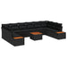Set de canapele pentru grădină cu pernă 11 pcs Negru poliratan - WALTI WALTI
