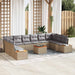 Set de canapele pentru grădină cu pernă 11 pcs Bej Rattan poli - WALTI WALTI
