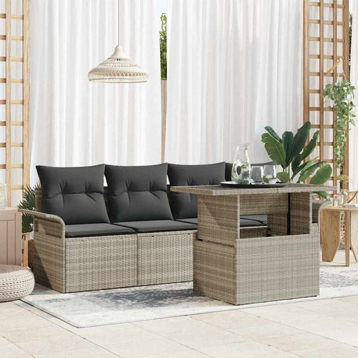 Set de canapele pentru grădină 5 pcs Gri deschis Rattan poli - WALTI WALTI