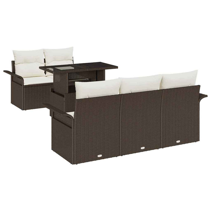 Set de canapele pentru grădină cu pernă 6 pcs Maro Rattan poli - WALTI WALTI